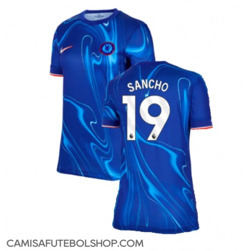 Camisa de time de futebol Chelsea Jadon Sancho #19 Replicas 1º Equipamento Feminina 2024-25 Manga Curta